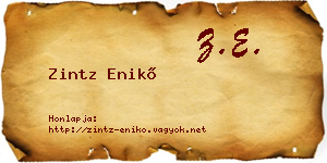 Zintz Enikő névjegykártya